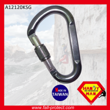 Screw Lock 25KN Aluminum Climbing Carabiner Made In Taiwan , For The Sport Wild